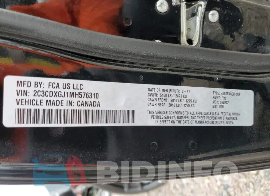 2C3CDXGJ1MH576310 Photo# 12