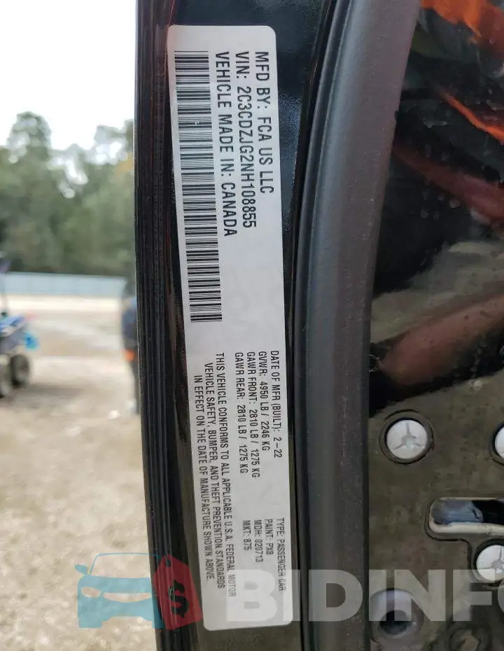 2C3CDZJG2NH108855 Photo# 10