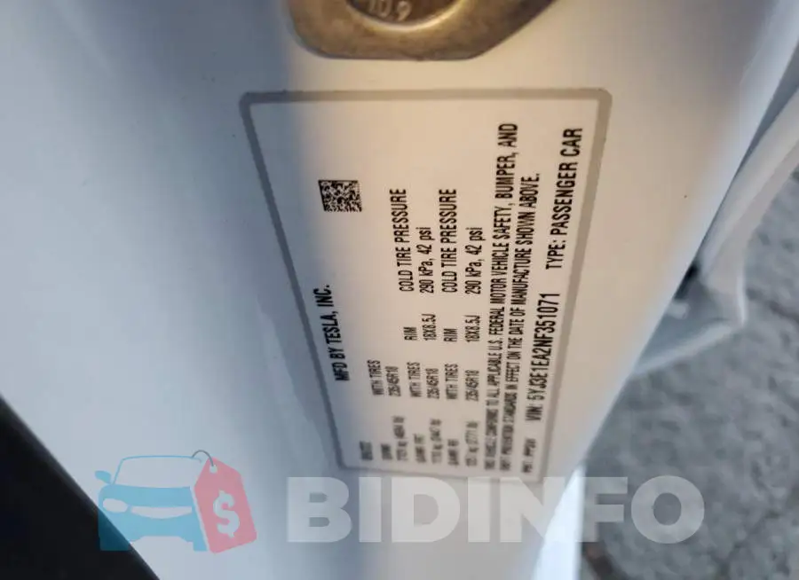 5YJ3E1EA2NF351071 Photo# 10