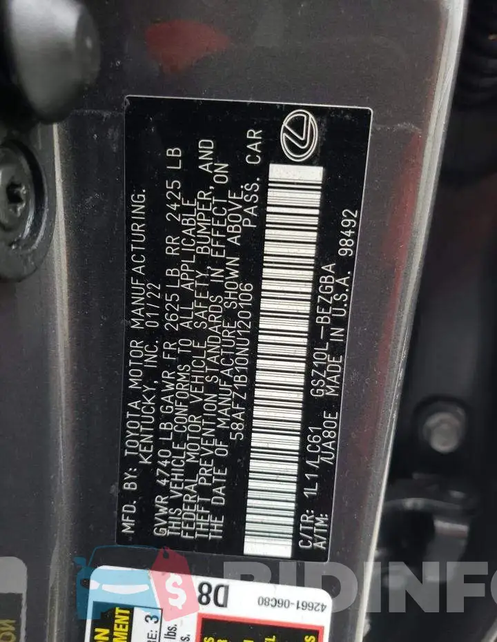 58AFZ1B10NU120106 Photo# 10