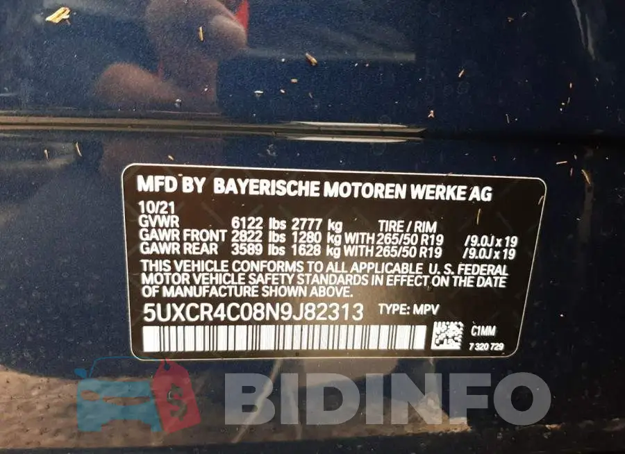 5UXCR4C08N9J82313 Photo# 10