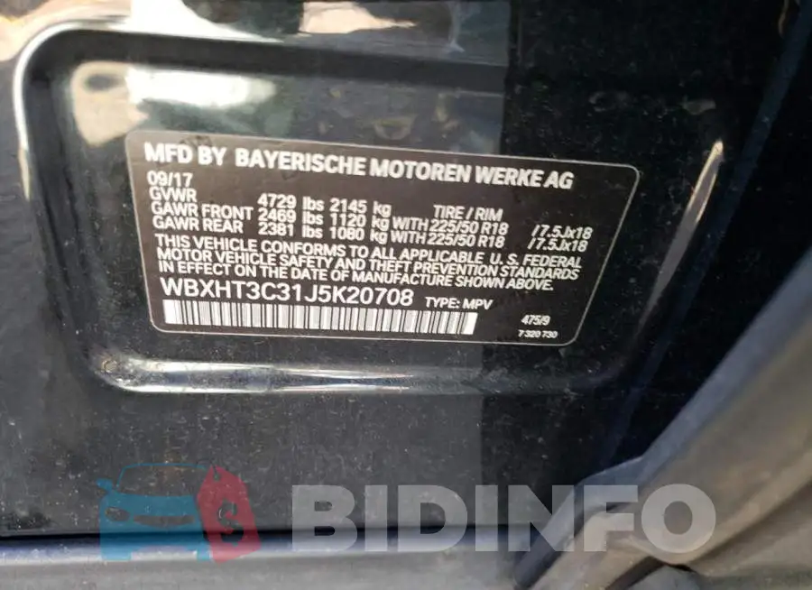WBXHT3C31J5K20708 Photo# 10