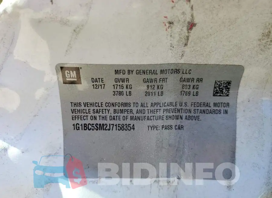 1G1BC5SM2J7158354 Photo# 10