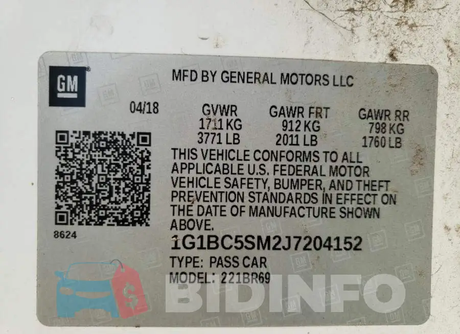 1G1BC5SM2J7204152 Photo# 10