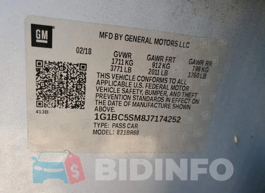 1G1BC5SM8J7174252 Photo# 10