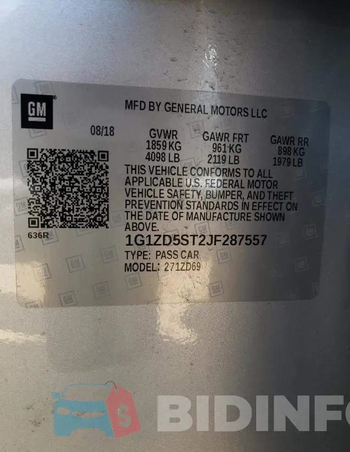 1G1ZD5ST2JF287557 Photo# 10