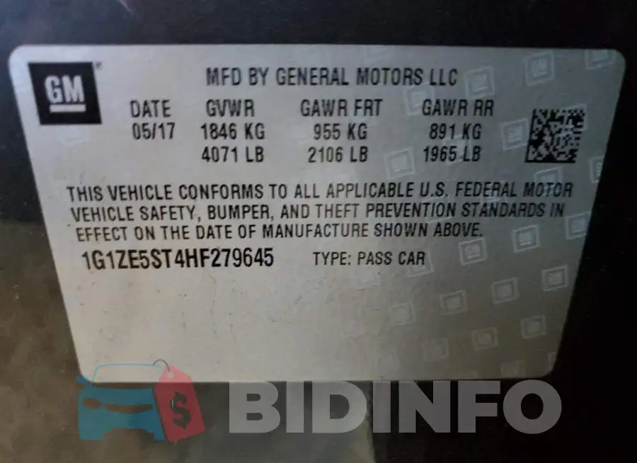1G1ZE5ST4HF279645 Photo# 10