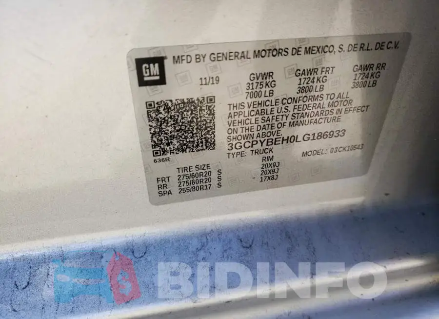 3GCPYBEH0LG186933 Photo# 10