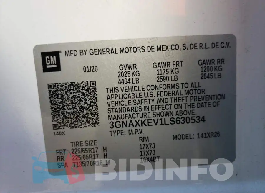 3GNAXKEV1LS630534 Photo# 10