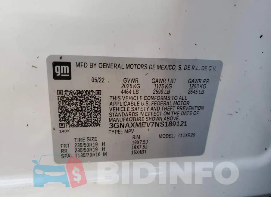 3GNAXMEV7NS189121 Photo# 10