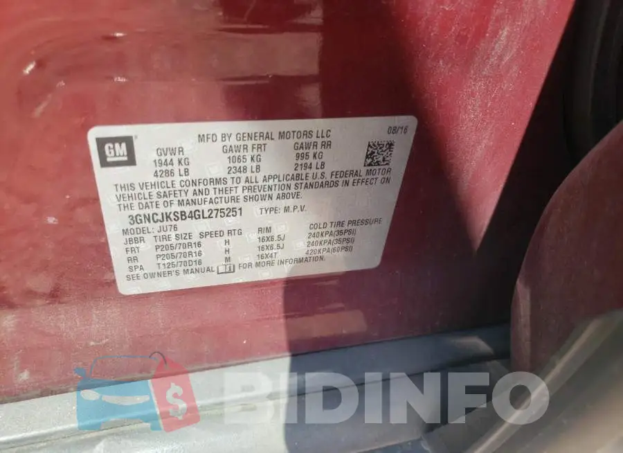 3GNCJKSB4GL275251 Photo# 10