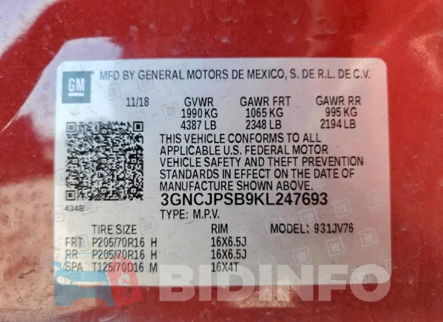 3GNCJPSB9KL247693 Photo# 10