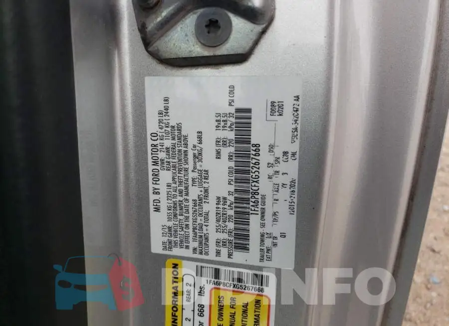 1FA6P8CFXG5267668 Photo# 10