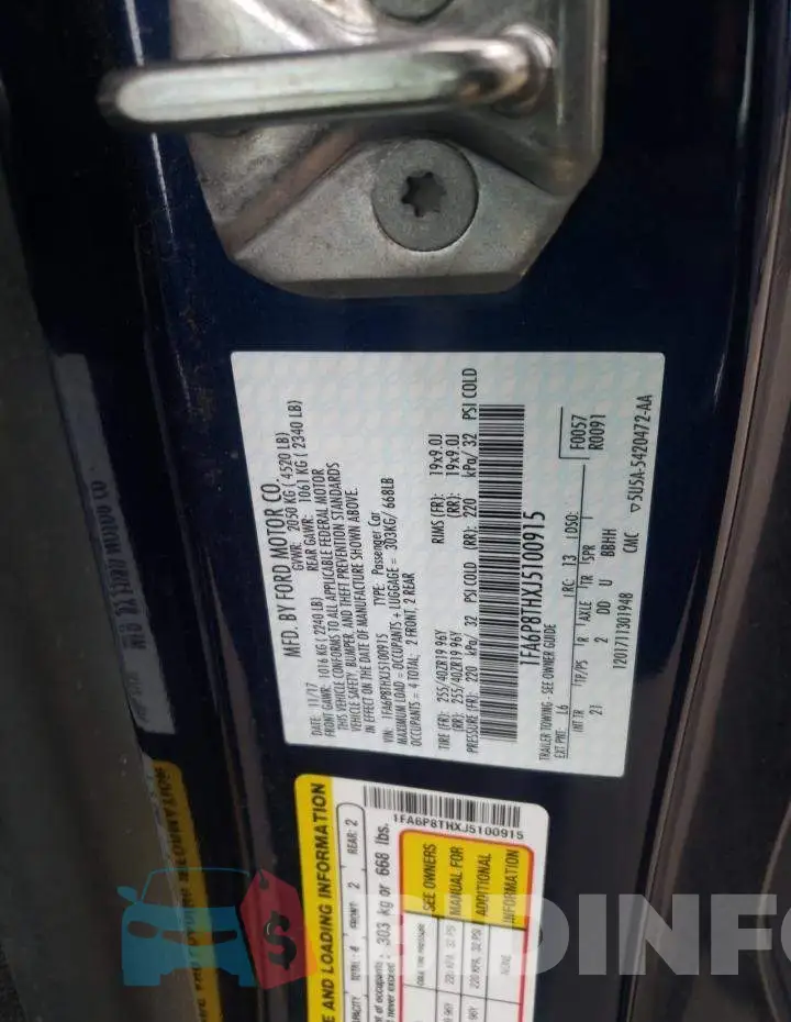 1FA6P8THXJ5100915 Photo# 10