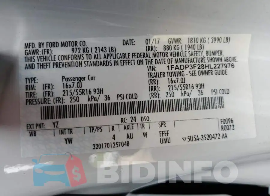 1FADP3F28HL227976 Photo# 10