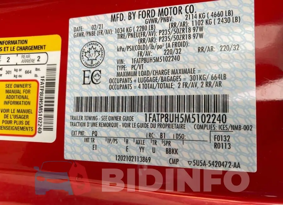1FATP8UH5M5102240 Photo# 10