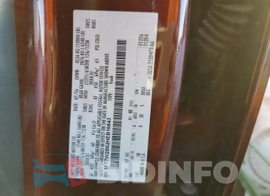 1FT7W2B62HEB16843 Photo# 10