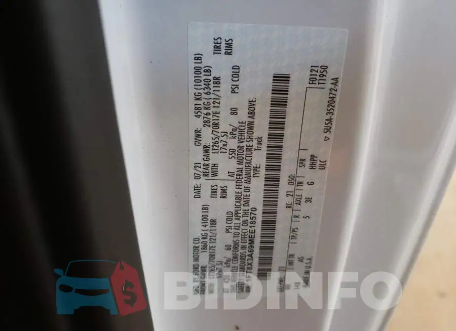 1FT8X3A69MEE18570 Photo# 10