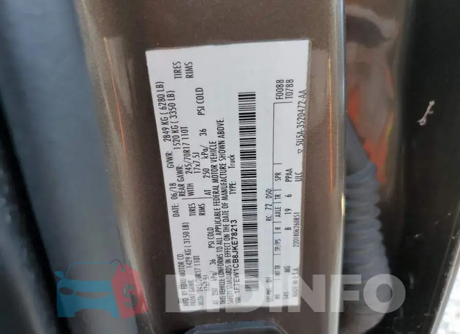 1FTEW1CB8JKE78213 Photo# 10