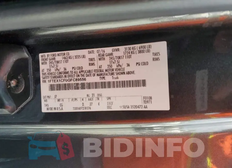 1FTEX1CF0GFC89556 Photo# 10