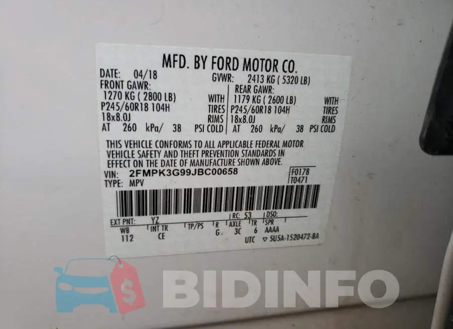 2FMPK3G99JBC00658 Photo# 10