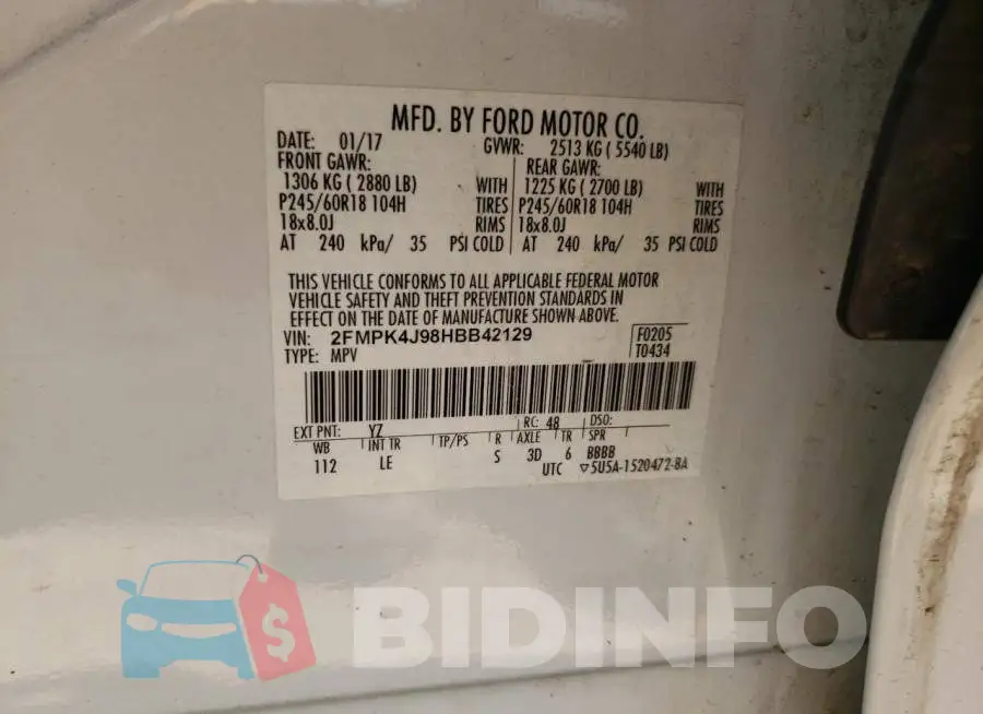 2FMPK4J98HBB42129 Photo# 10
