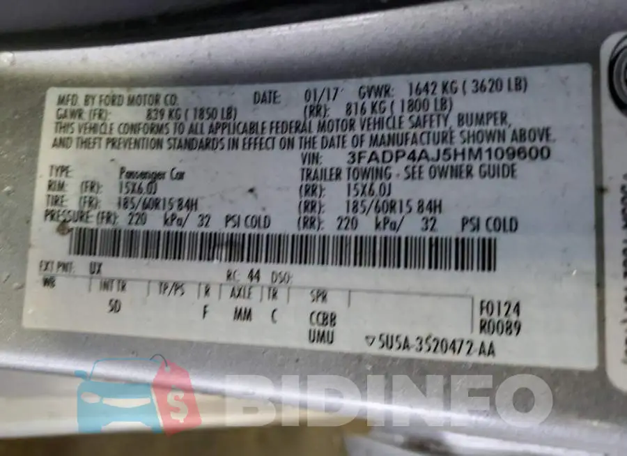 3FADP4AJ5HM109600 Photo# 10