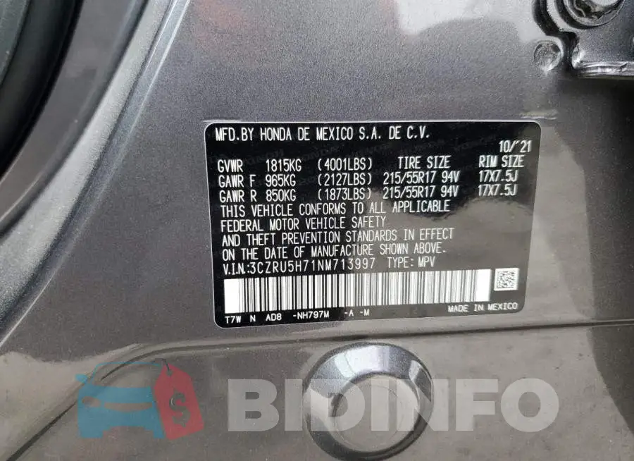 3CZRU5H71NM713997 Photo# 10