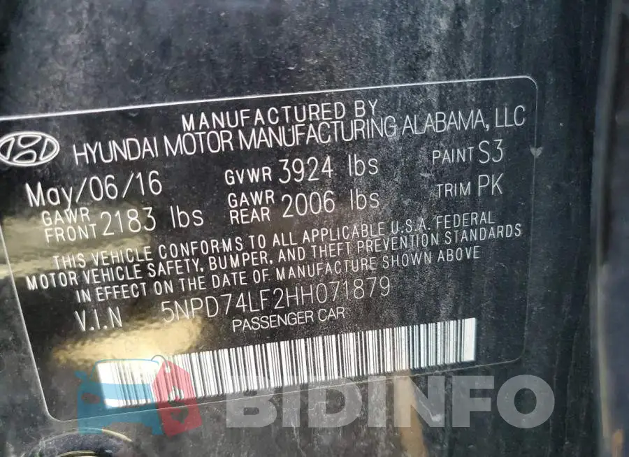 5NPD74LF2HH071879 Photo# 10