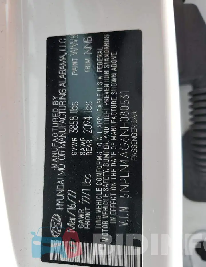 5NPLN4AG6NH080531 Photo# 10