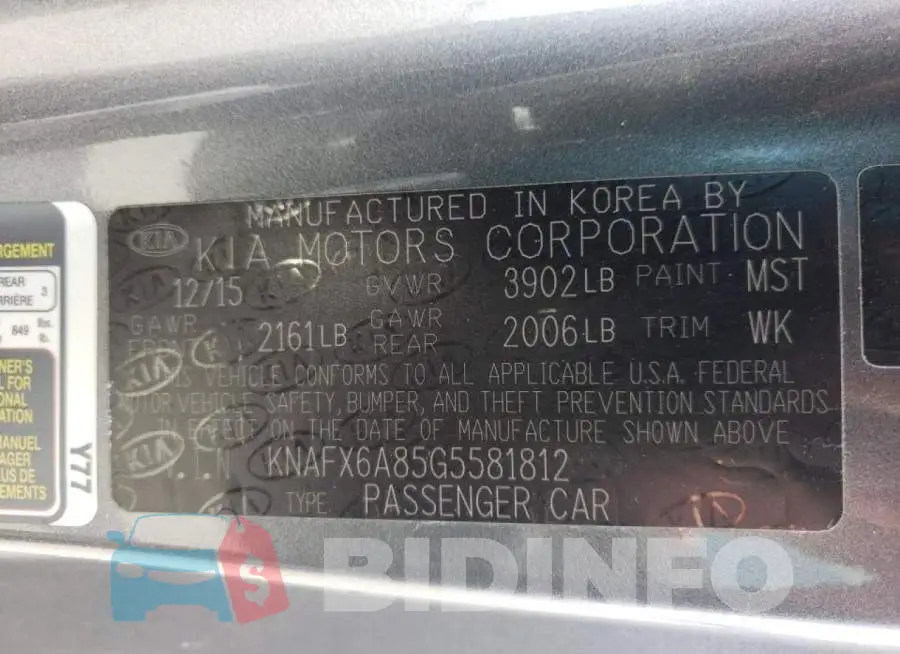 KNAFX6A85G5581812 Photo# 10
