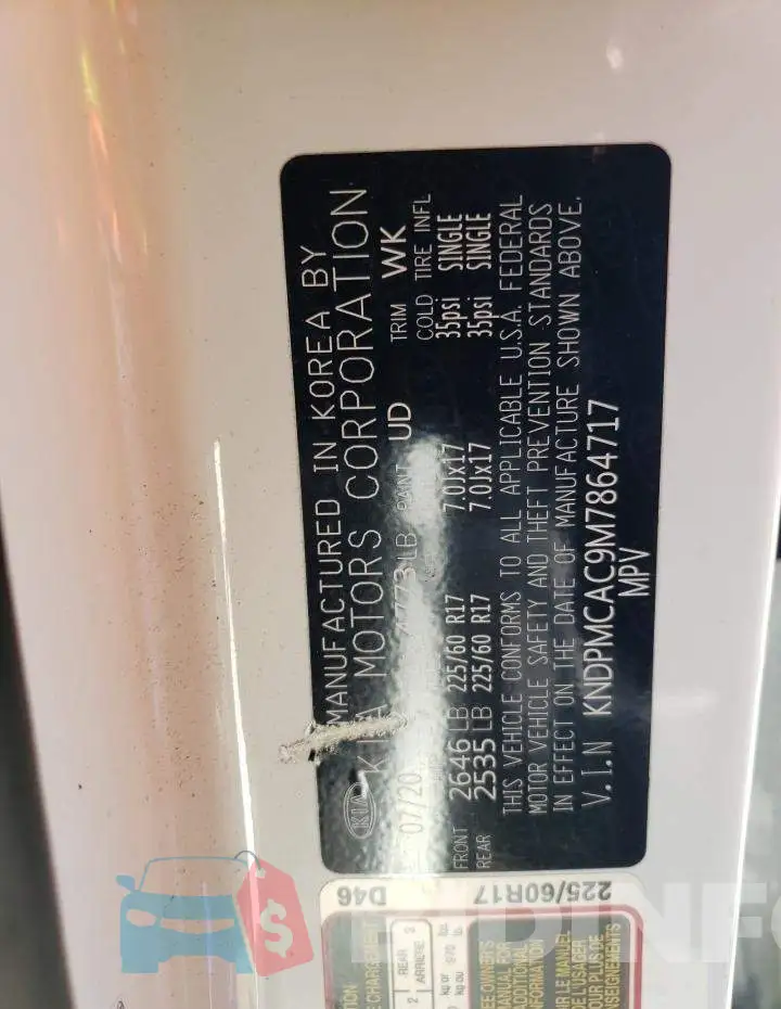 KNDPMCAC9M7864717 Photo# 10