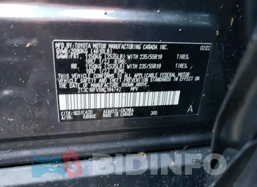 2T3C1RFVXNC184742 Photo# 10