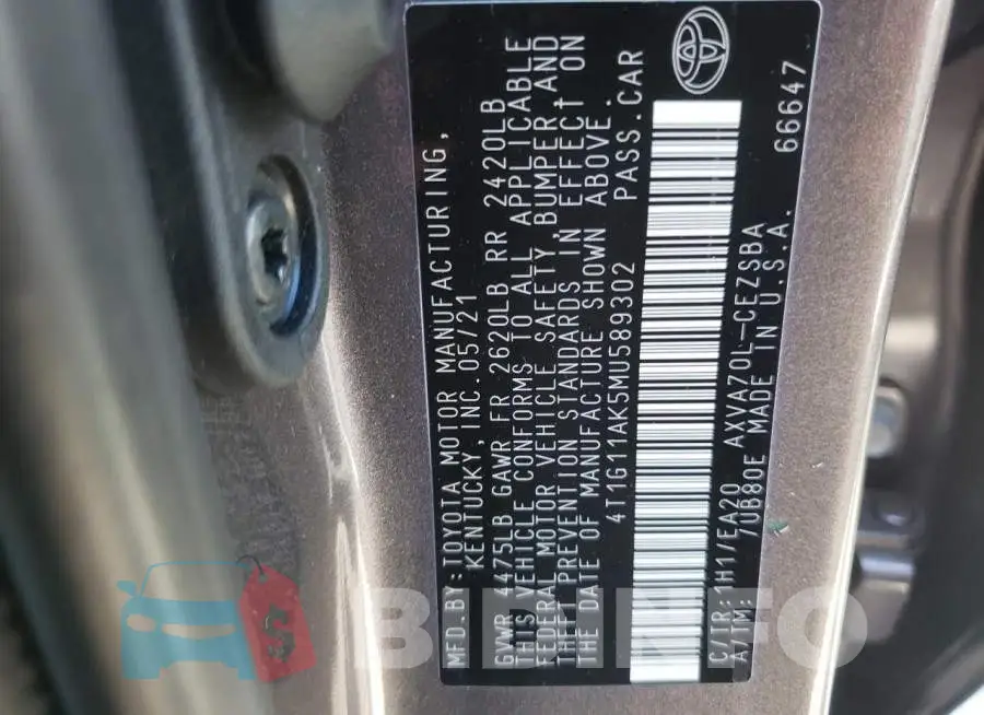 4T1G11AK5MU589302 Photo# 10