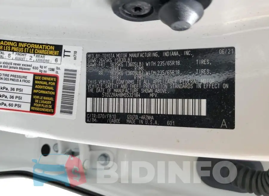 5TDZZRAH8MS532184 Photo# 10