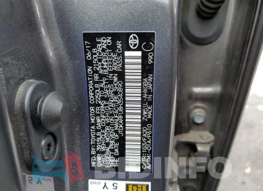 JTDKARFU8H3540890 Photo# 10