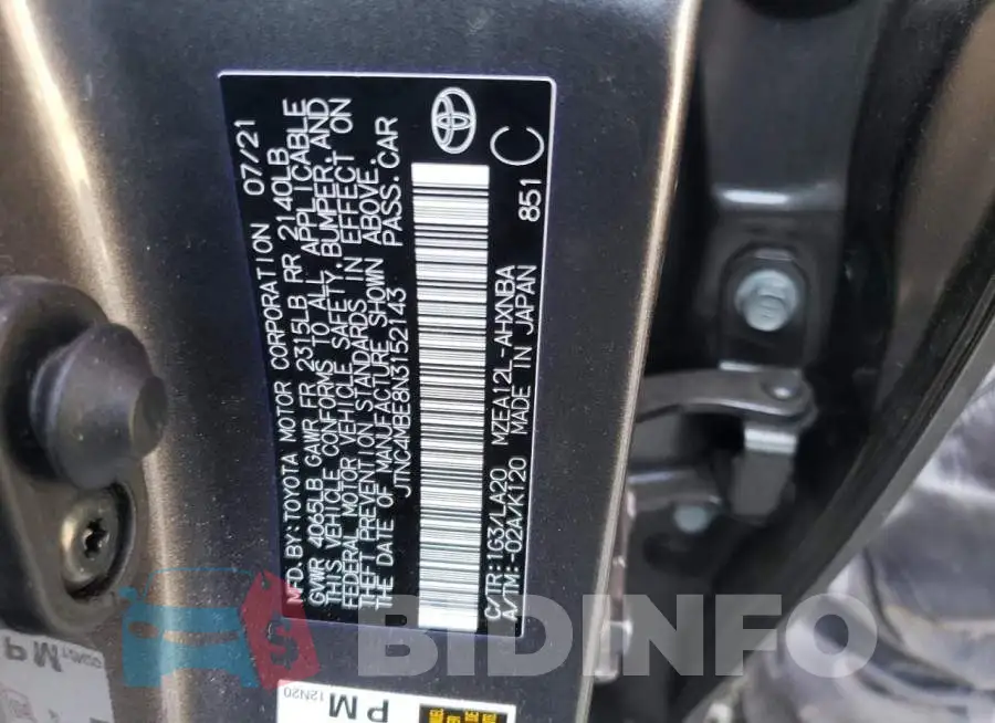 JTNC4MBE8N3152143 Photo# 10