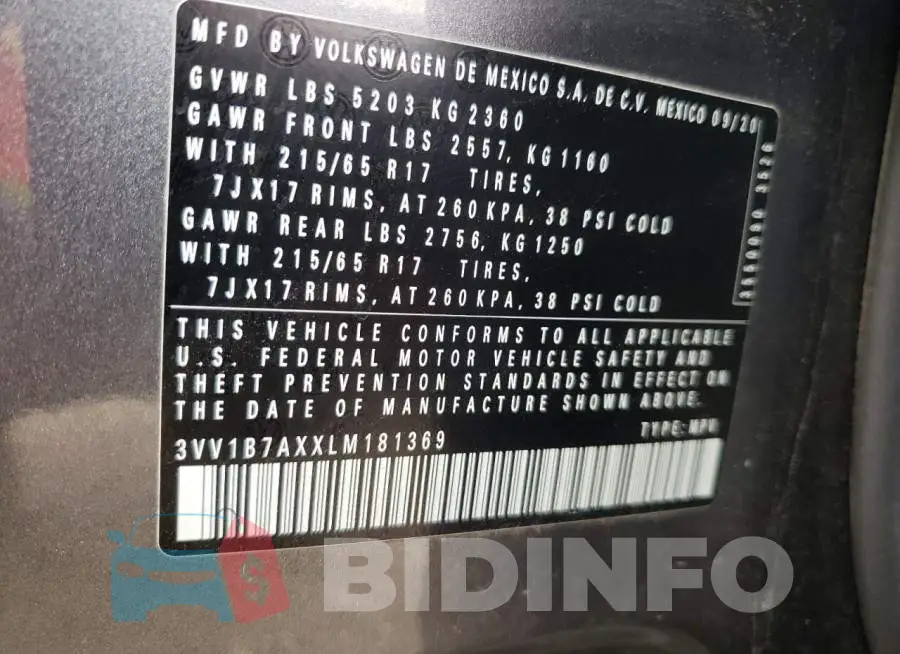 3VV1B7AXXLM181369 Photo# 10