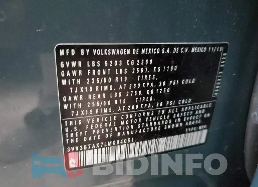 3VV3B7AX7LM064051 Photo# 10
