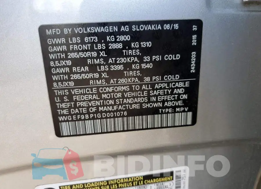 WVGEF9BP1GD001076 Photo# 13