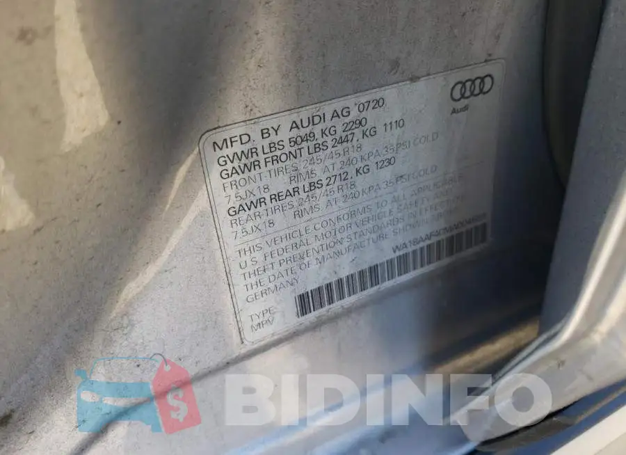 WA18AAF40MA004589 Photo# 10