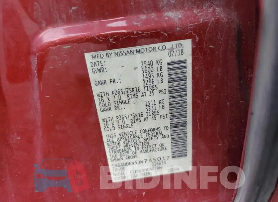 1N6AD0EV5JN745017 Photo# 10