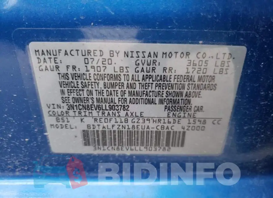 3N1CN8EV6LL903782 Photo# 10