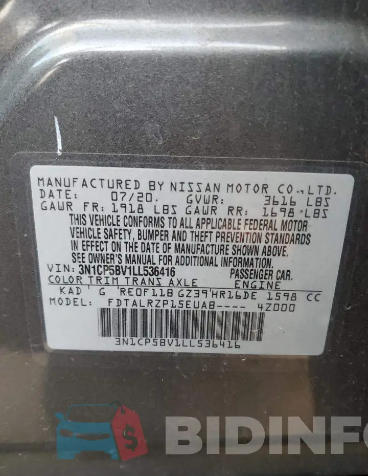 3N1CP5BV1LL536416 Photo# 13