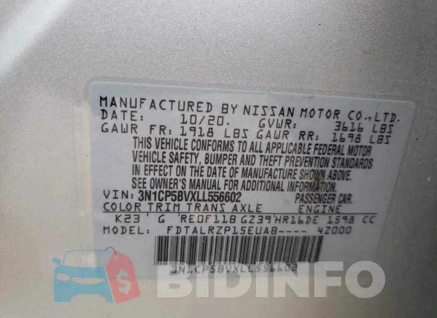 3N1CP5BVXLL556602 Photo# 10