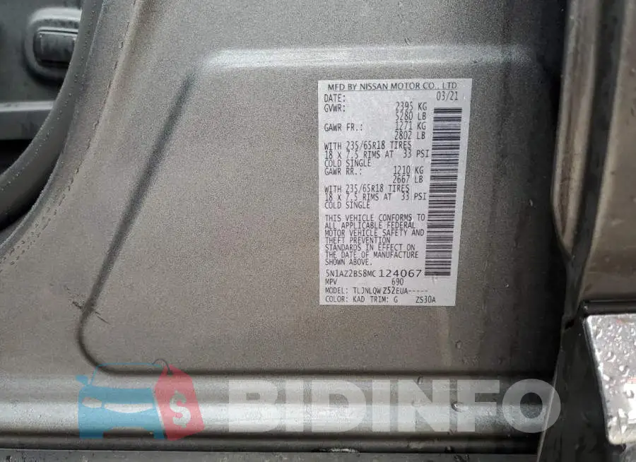 5N1AZ2BS8MC124067 Photo# 13