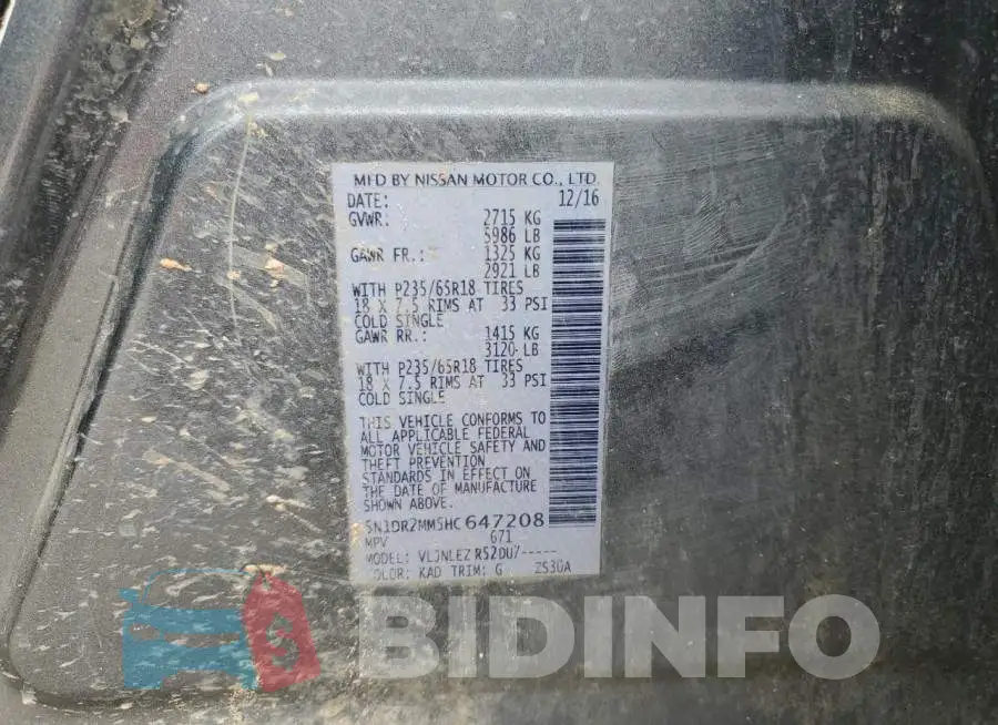 5N1DR2MM5HC647208 Photo# 13