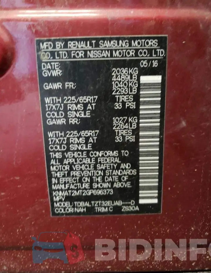KNMAT2MT2GP696373 Photo# 10