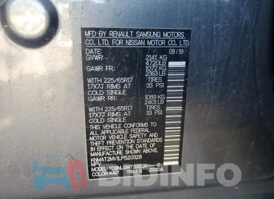 KNMAT2MV1LP520328 Photo# 10