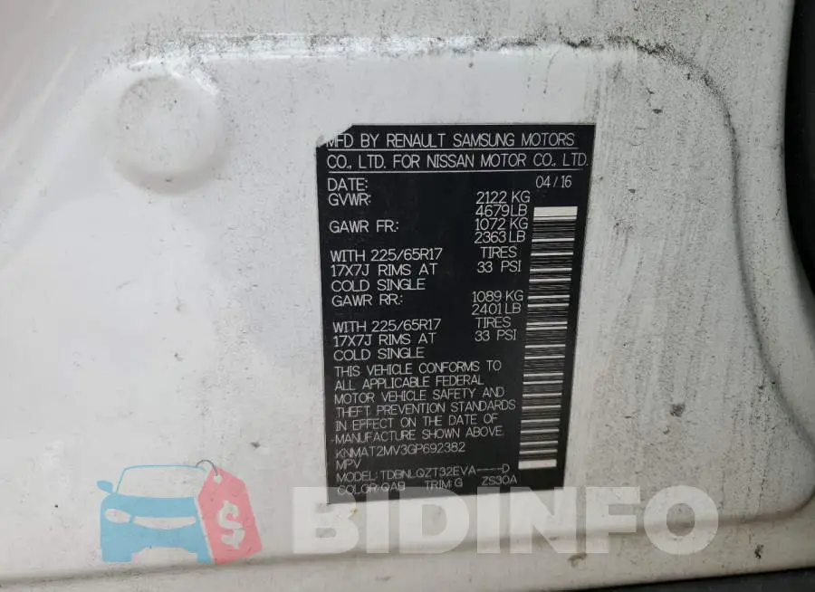 KNMAT2MV3GP692382 Photo# 13